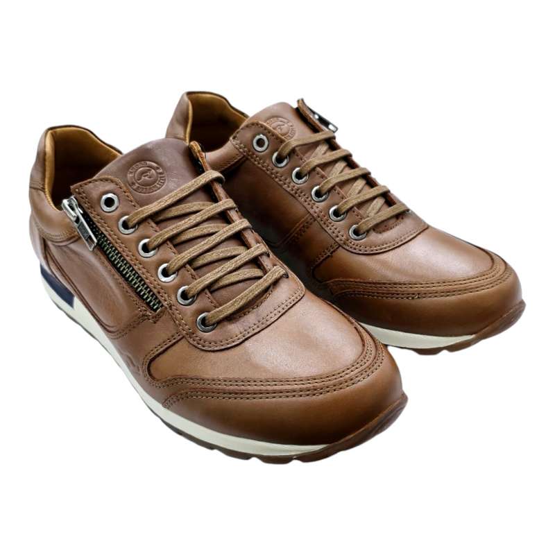 ZAPATILLAS KANGARROS HOMBRE CORDONES Y CREMALLERA CUERO