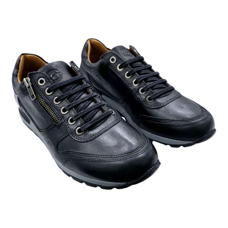 ZAPATILLAS KANGARROS HOMBRE CORDONES Y CREMALLERA NEGRO