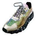 ZAPATILLAS MUJER SUELA GRUESA COLORES Y GLITTER PLATINO