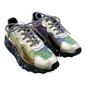 ZAPATILLAS MUJER SUELA GRUESA COLORES Y GLITTER PLATINO