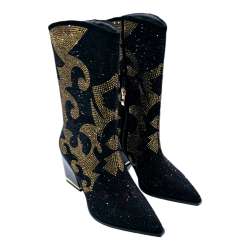 WOMEN'S HALF-CUT COWBOY STYLE BOOT WITH SHINES