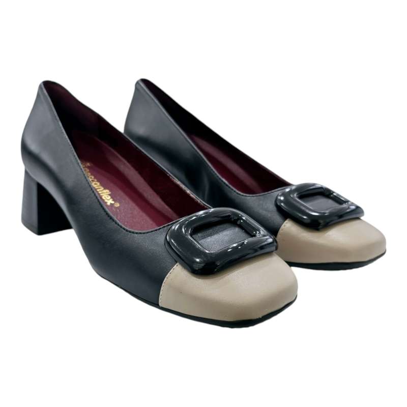 SABRINAS WOMEN LOW HEEL TWO-TONE TOE WITH BLACK CLASP