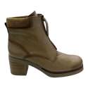 BOTINES MUJER CREMALLERA DELANTERA TACÓN CRUADRADO BEIGE