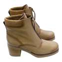 BOTINES MUJER CREMALLERA DELANTERA TACÓN CRUADRADO BEIGE