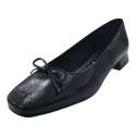 SABRINA WOMEN PATENT LEATHER WITH SQUARE TOE BOW BLACK