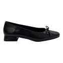 SABRINA WOMEN PATENT LEATHER WITH SQUARE TOE BOW BLACK