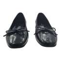 SABRINA WOMEN PATENT LEATHER WITH SQUARE TOE BOW BLACK