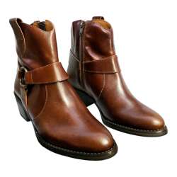 WOMEN'S WIDE HEEL BOOTS WITH SIDE BUCKLE DECORATION