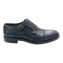 ZAPATOS HOMBRE VESTIR DOS HEBILLAS NEGRO NEGRO