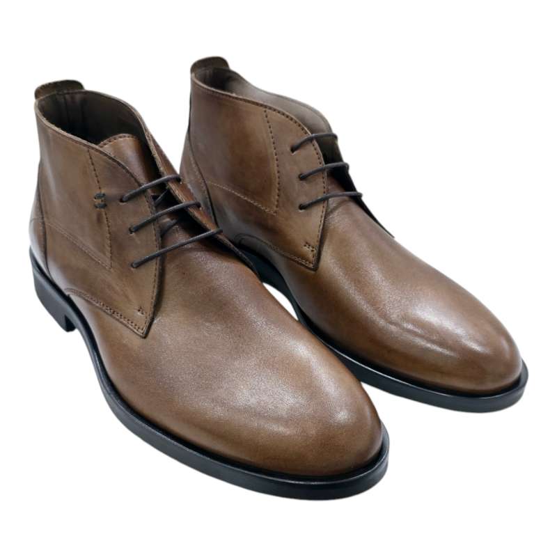 BOTINES HOMBRE CORDONES CLÁSICOS CUERO CUERO