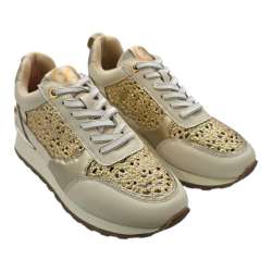 WOMEN'S XTI SNEAKER WITH LACES WITH REMOVABLE BEIGE INSOLE