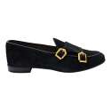 MOCASIN BELGA HOMBRE ANTE HEBILLAS NEGRO