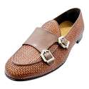 MOCASIN BELGA HOMBRE PIEL TRENZADA DOBLE MONK CUERO CUERO