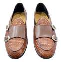 MOCASIN BELGA HOMBRE PIEL TRENZADA DOBLE MONK CUERO CUERO