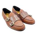 MOCASIN BELGA HOMBRE PIEL TRENZADA DOBLE MONK CUERO CUERO