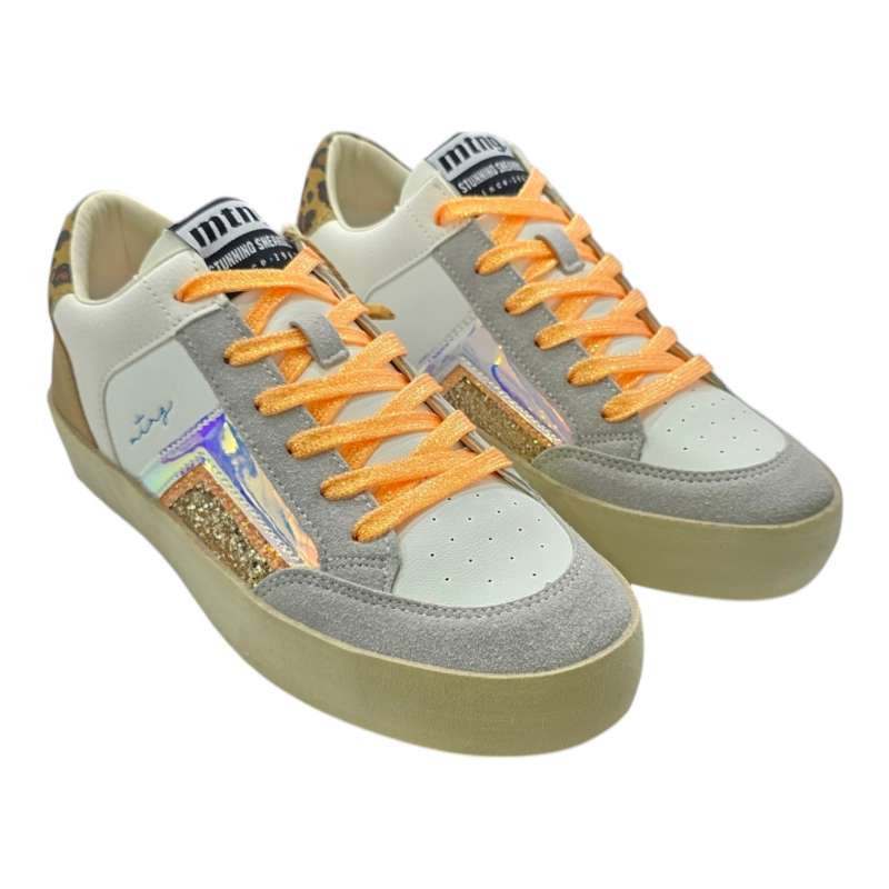 ZAPATILLAS MUSTANG MUJER PLATAFORMA ULTRALIGERAS CON GLITTER NARANJA