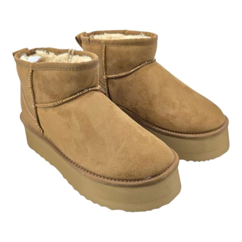 BOTINES MUSTANG PELO CON PLATAFORMA CUERO CUERO