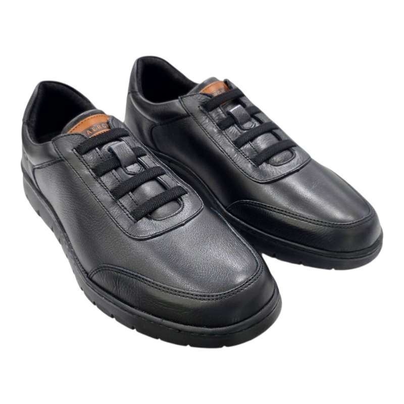 ZAPATO BLUCHER ULTRA CONFORT HOMBRE CORDONES EL?STICOS BAERCHI NEGRO