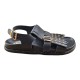 SANDALIAS BIO MUJER CON FLECOS Y TACHAS PUNTA CUADRADA NEGRO NEGRO