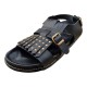 SANDALIAS BIO MUJER CON FLECOS Y TACHAS PUNTA CUADRADA NEGRO NEGRO