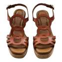 SANDALIAS MUJER CUNA CIRCULOS EMPEINE CUERO CUERO