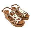 SANDALIAS MUJER CUNA CIRCULOS EMPEINE PLATINO PLATINO