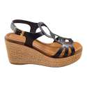 SANDALIAS MUJER CUNA CIRCULOS EMPEINE NEGRO NEGRO