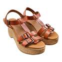SANDALIA CUNA TIRAS HEBILLAS MUJER CUERO CUERO