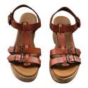 SANDALIA CUNA TIRAS HEBILLAS MUJER CUERO CUERO