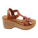 SANDALIA CUNA TIRAS HEBILLAS MUJER CUERO CUERO