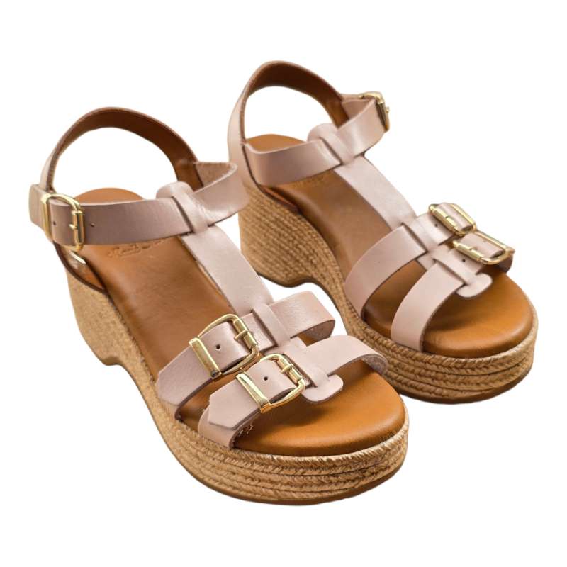 SANDALIA CUNA TIRAS HEBILLAS MUJER BLANCO ROTO BLANCO ROTO