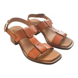 SANDALIAS MUJER PALA H CON TALONERA CUERO CUERO