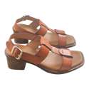 SANDALIAS MUJER PALA H CON TALONERA CUERO CUERO