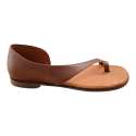 SANDALIAS MUJER DEDO CON TALONERA CUERO CUERO