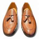 ZAPATOS HOMBRE MOCASIN VESTIR PIEL GRABADA CUERO CUERO