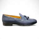 ZAPATOS HOMBRE MOCASIN VESTIR PIEL GRABADA AZUL AZUL