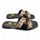 SANDALIAS MUJER PLANAS COMBINADAS LEOPARDO Y NEGRO NEGRO