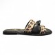 SANDALIAS MUJER PLANAS COMBINADAS LEOPARDO Y NEGRO NEGRO