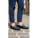 MOCASIN DE PIEL DE HOMBRE ESTILO DRIVER ANTIFAZ MARINO