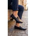 MOCASIN DE PIEL DE HOMBRE ESTILO DRIVER ANTIFAZ NEGRO
