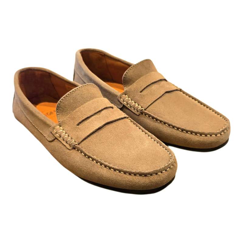 MOCASIN DE PIEL DE HOMBRE ESTILO DRIVER ANTIFAZ BEIGE