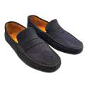 MOCASIN DE PIEL DE HOMBRE ESTILO DRIVER ANTIFAZ MARINO