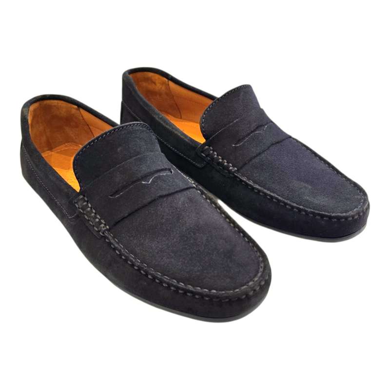 MOCASIN DE PIEL DE HOMBRE ESTILO DRIVER ANTIFAZ MARINO